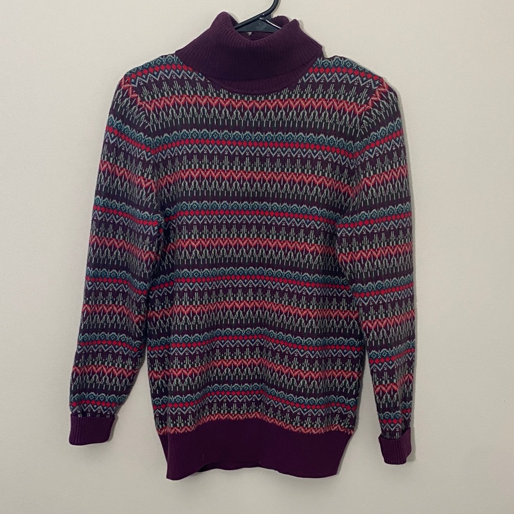 L.L. Bean Cotton/Cashmere Blend Fair-isle Knit Sweater